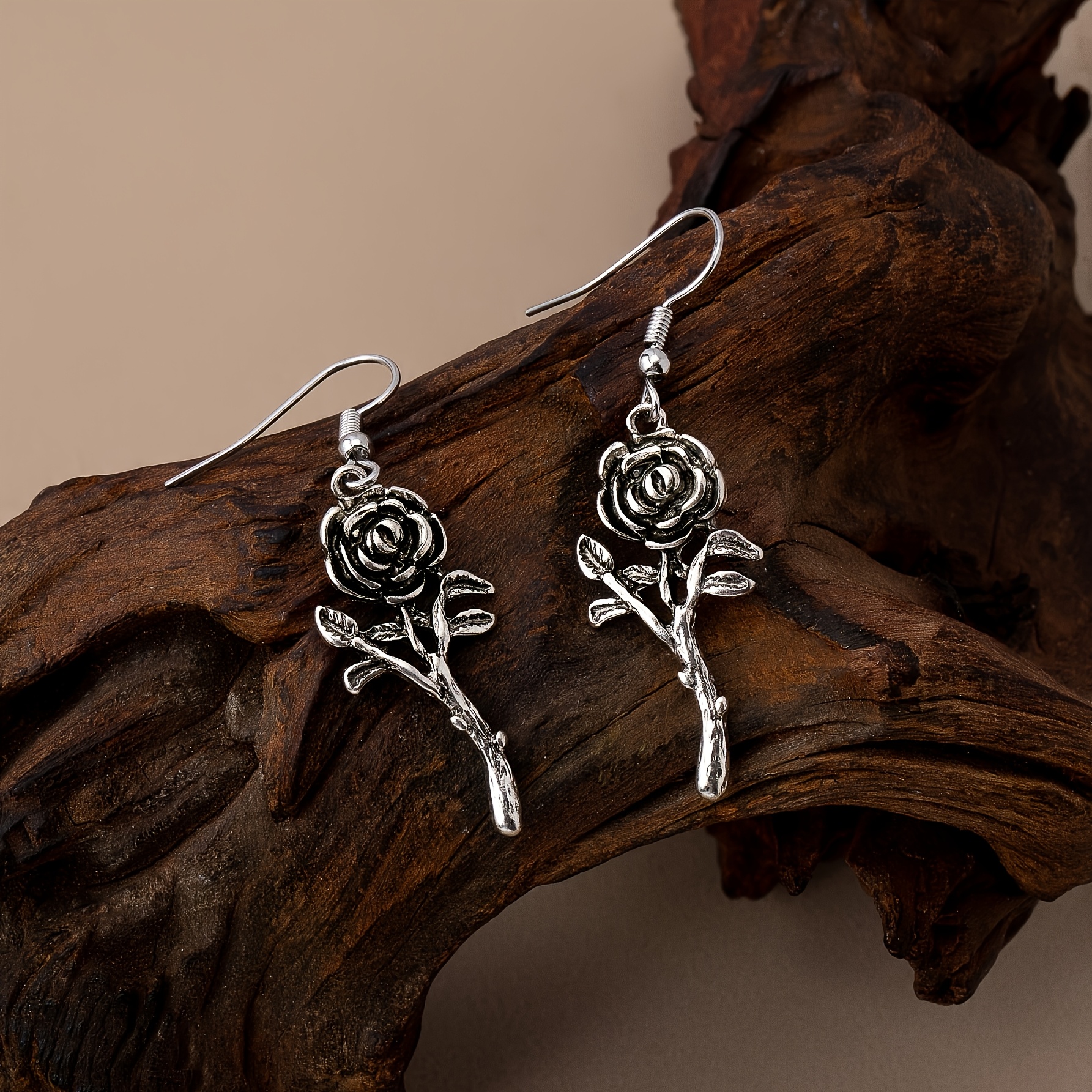 Women's Bohemian Vintage Style Rose Earrings, Everyday Wear